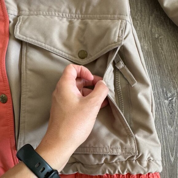 O'Neill Utility Snow Jacket Coral Beige Hooded Ski Snowboard Coat Size Medium - Picture 4 of 16